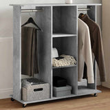 Vidaxl Wardrobe with wheels 102x38x110 cm Processed wood Betongrijs