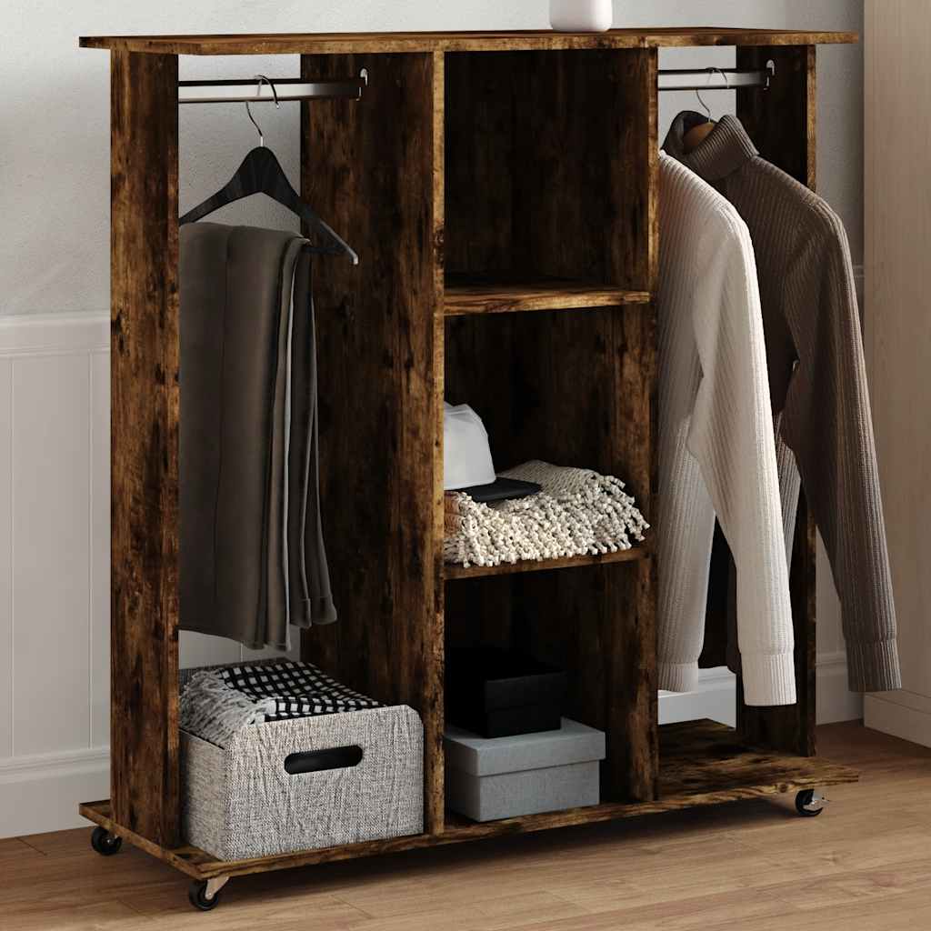 VidaXL Wardrobe with wheels 102x38x110 cm Properted Wood Smoked Oak