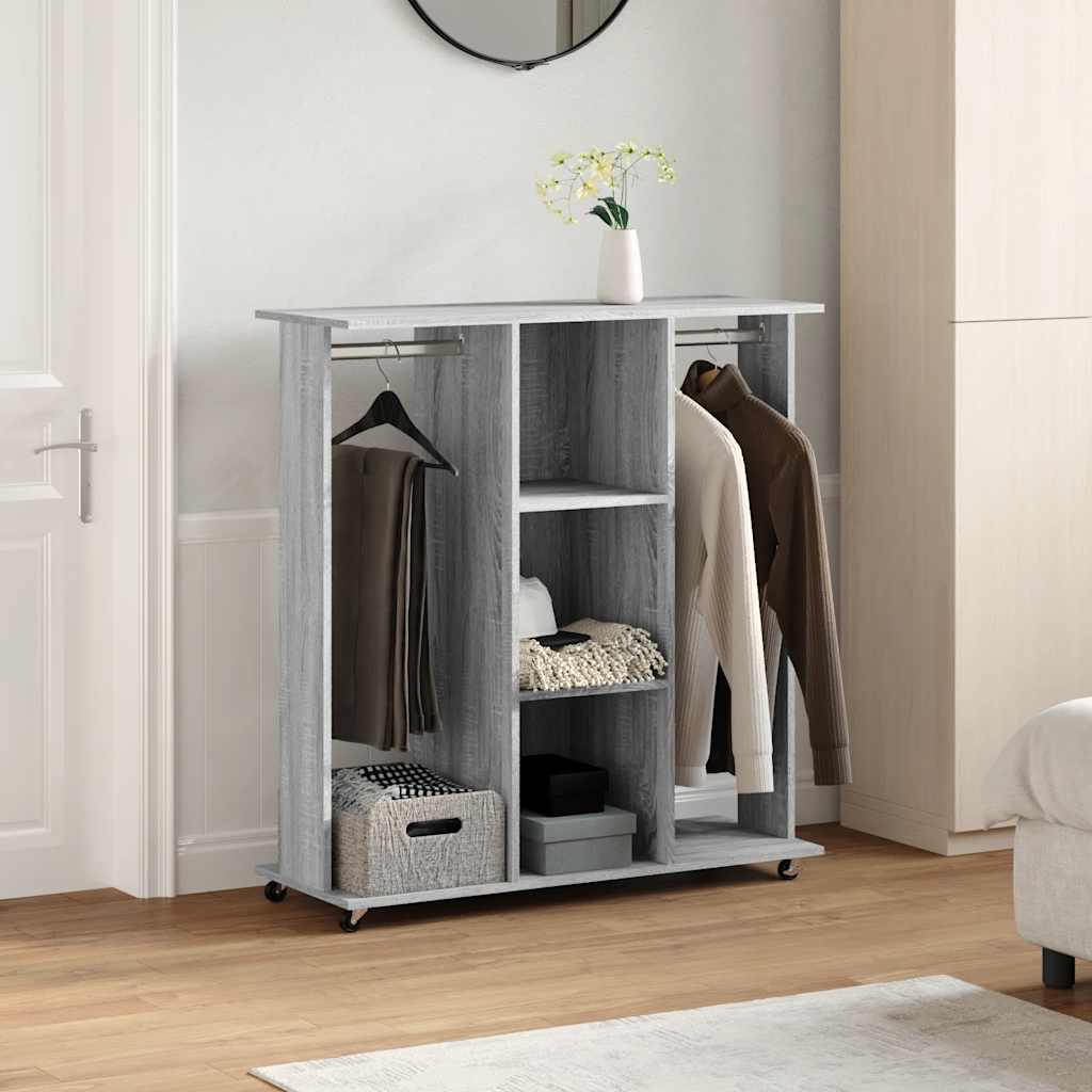 VidaXL Wardrobe with wheels 102x38x110 cm Wood Gray Sonoma Oak