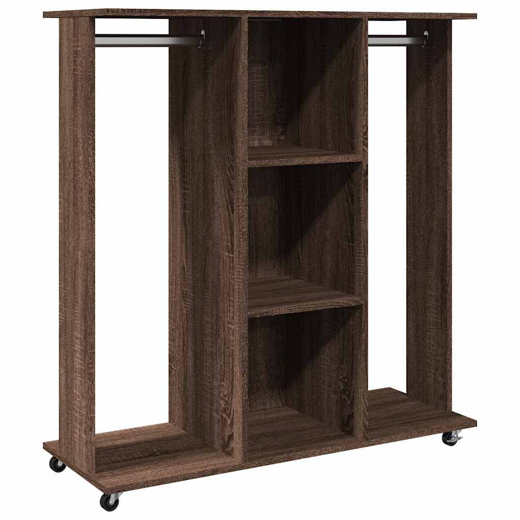 Vidaxl Wardrobe with wheels 102x38x110 cm Properted wood brown oak