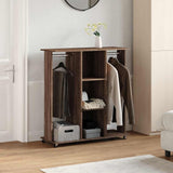 Vidaxl Wardrobe with wheels 102x38x110 cm Properted wood brown oak