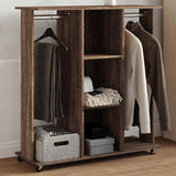 Vidaxl Wardrobe with wheels 102x38x110 cm Properted wood brown oak