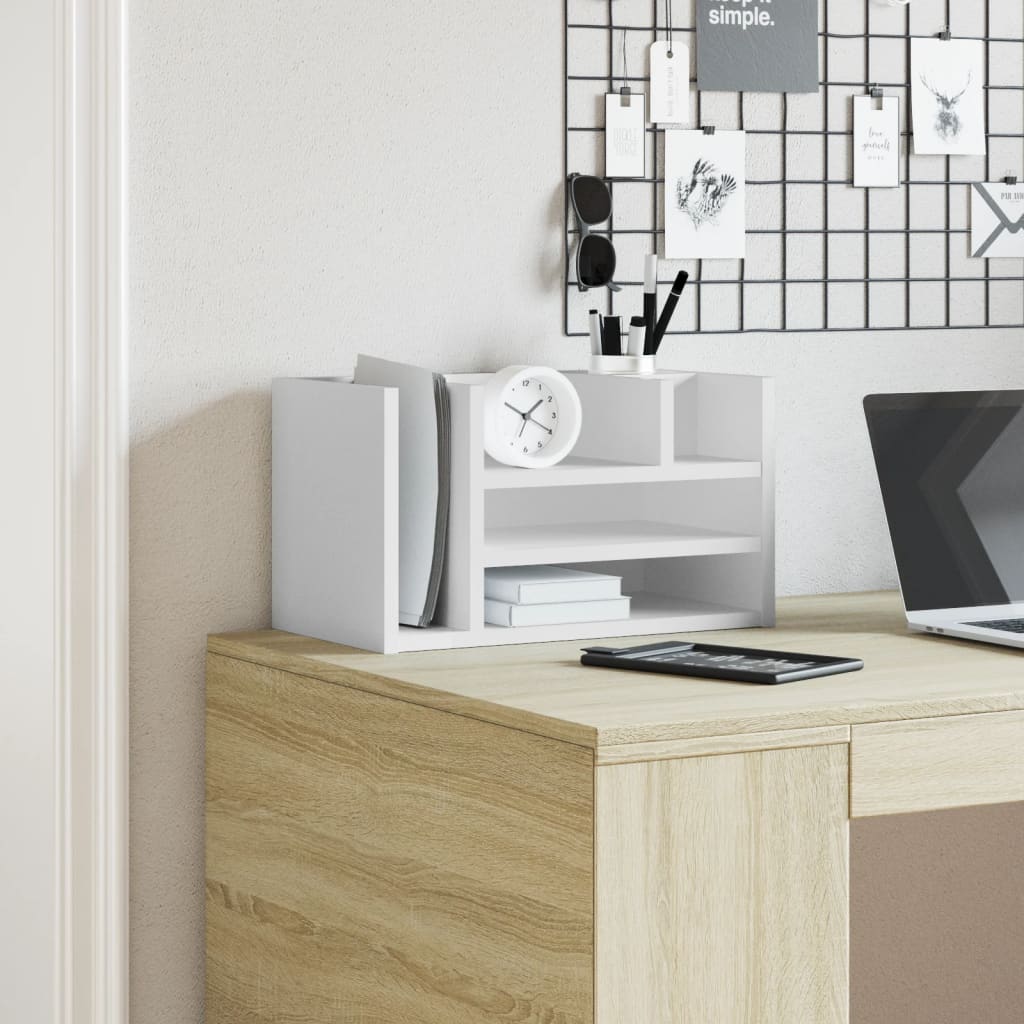 VidaXL Bureau Organizer 44.5x24x25 cm Processed Wood White