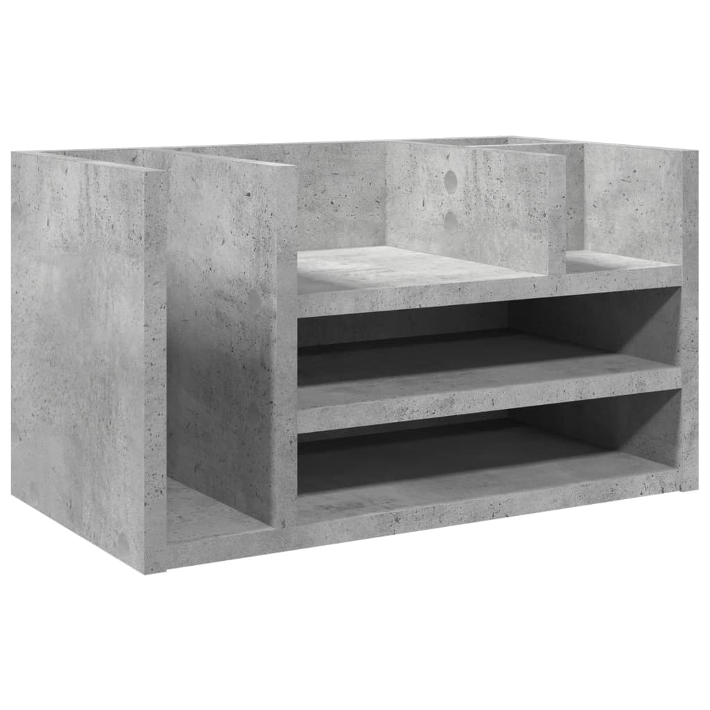 VidaXL Bureau Organizer 44.5x24x25 cm Processed wood Betongrijs