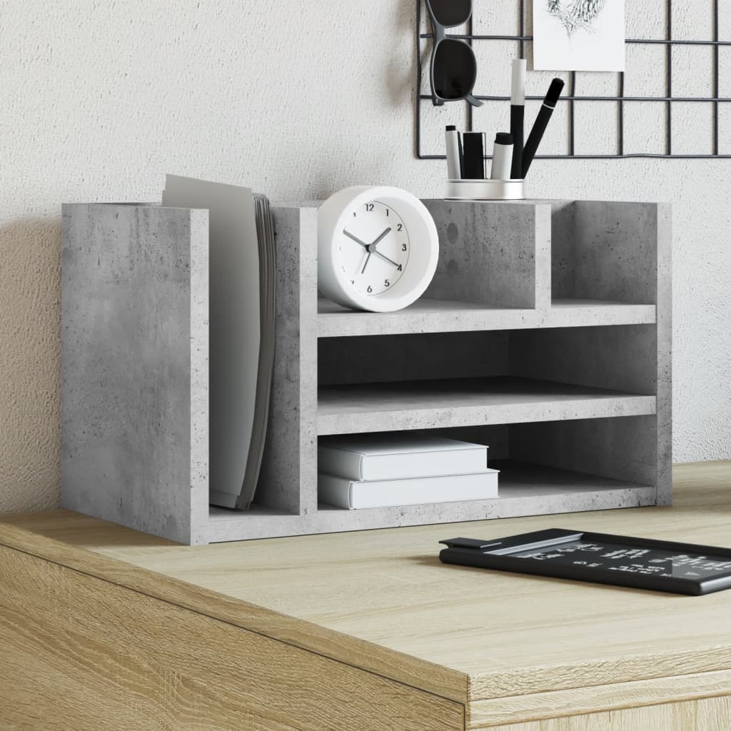 VidaXL Bureau Organizer 44.5x24x25 cm Processed wood Betongrijs