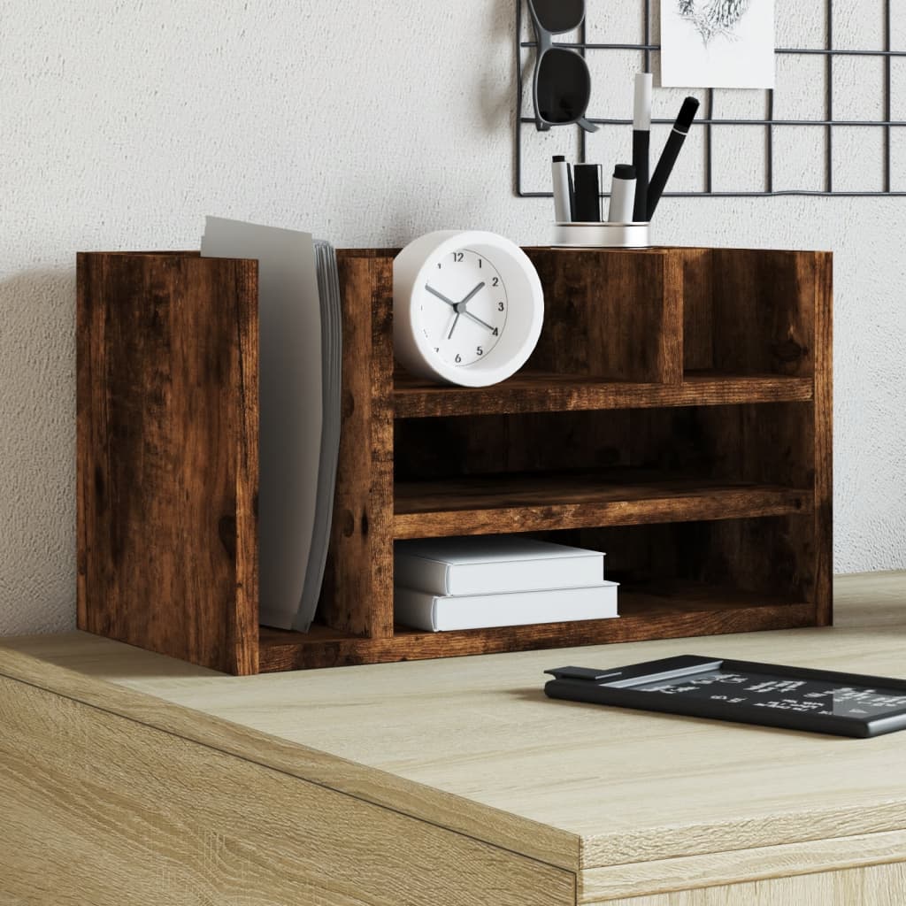VidaXL Bureau Organizer 44.5x24x25 cm processed wood Smoked oak color