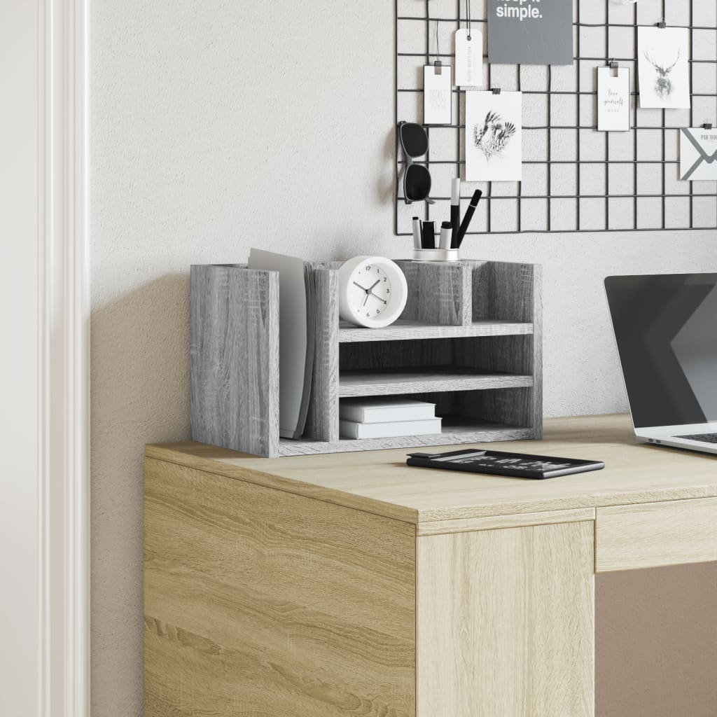 VidaXL Bureau Organizer 44.5x24x25 cm Processed Wood Gray Sonoma Oak