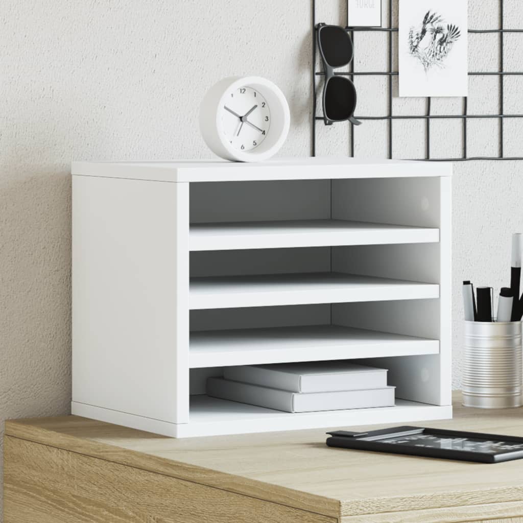VidaXL Bureau Organizer 36x26x29.5 cm Processed Wood White