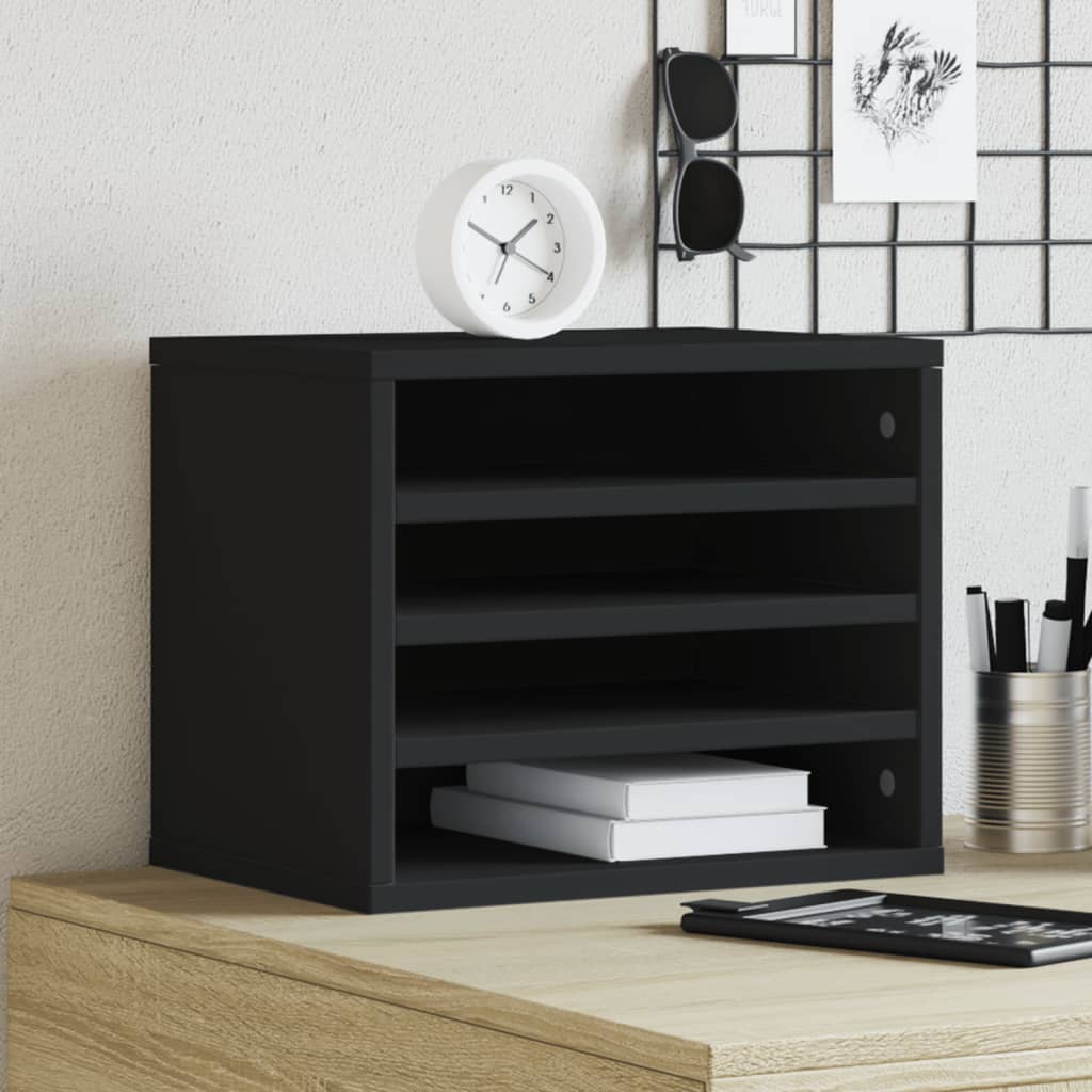 VidaXL Bureau Organizer 36x26x29.5 cm Processed Wood Black