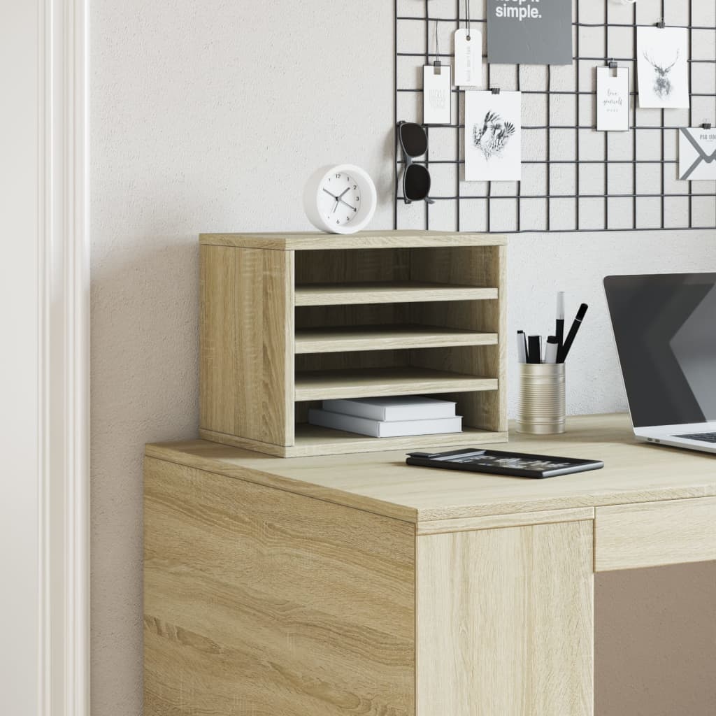 VidaXL Bureau Organizer 36x26x29.5 cm Processed Wood Sonoma Oak colored