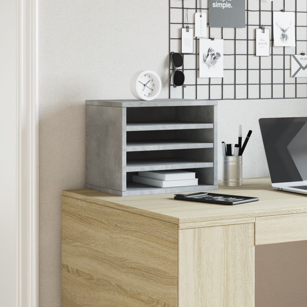 VidaXL Bureau Organizer 36x26x29.5 cm Processed Wood Betongrijs