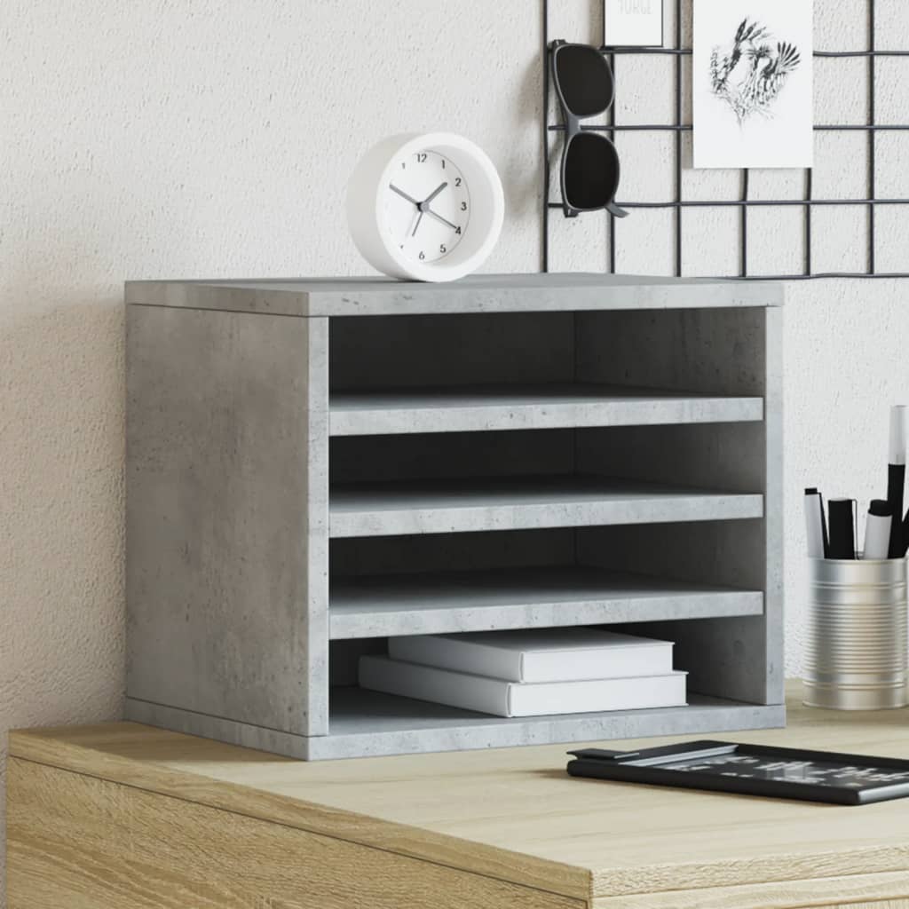VidaXL Bureau Organizer 36x26x29.5 cm Processed Wood Betongrijs