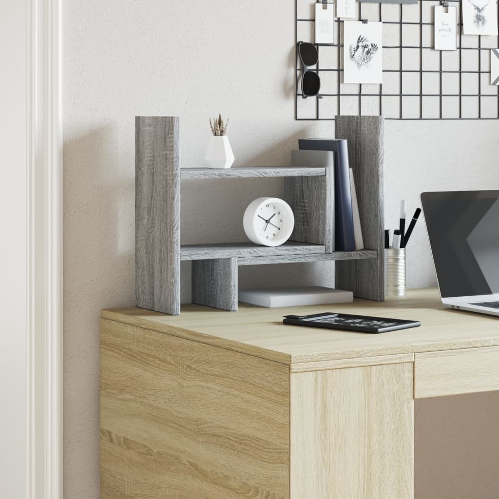 Organisateur du Bureau Vidaxl 38.5x17x39 cm en bois de chêne sonoma gris et gris propice