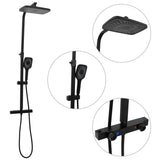 VidaXL shower head set Double with mixer tap and hose brass black