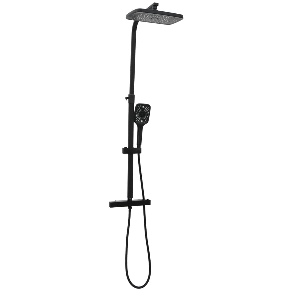 VidaXL shower head set Double with mixer tap and hose brass black