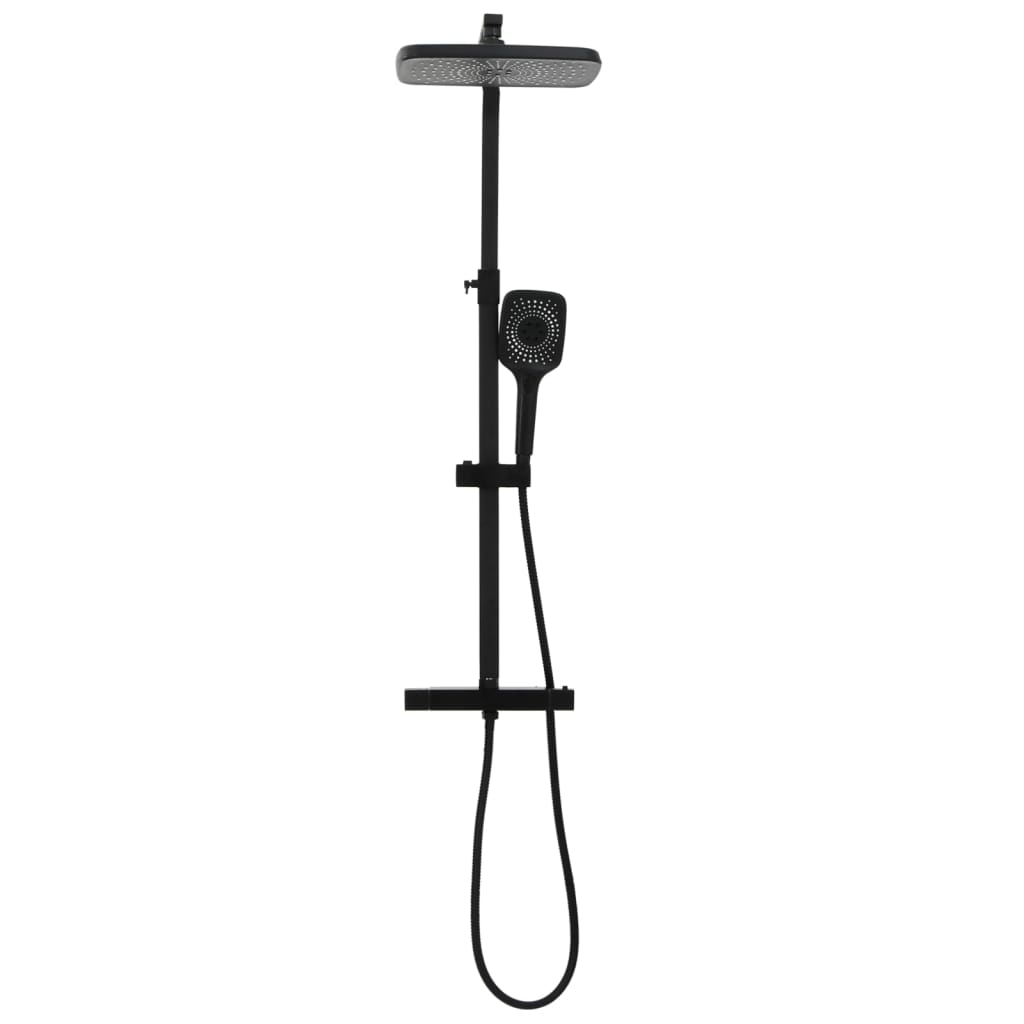 VidaXL shower head set Double with mixer tap and hose brass black