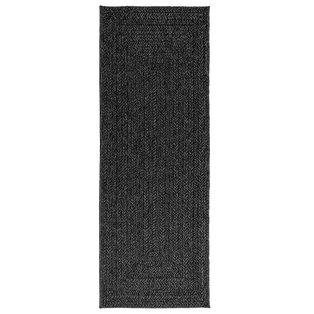 Vidaxl Rug Zizur all'interno e all'esterno di 80x200 cm Iiuta Antracite