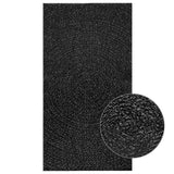 Vidaxl Teppich Zizur Innen und außerhalb von 80x150 cm Jute -Anthrazit