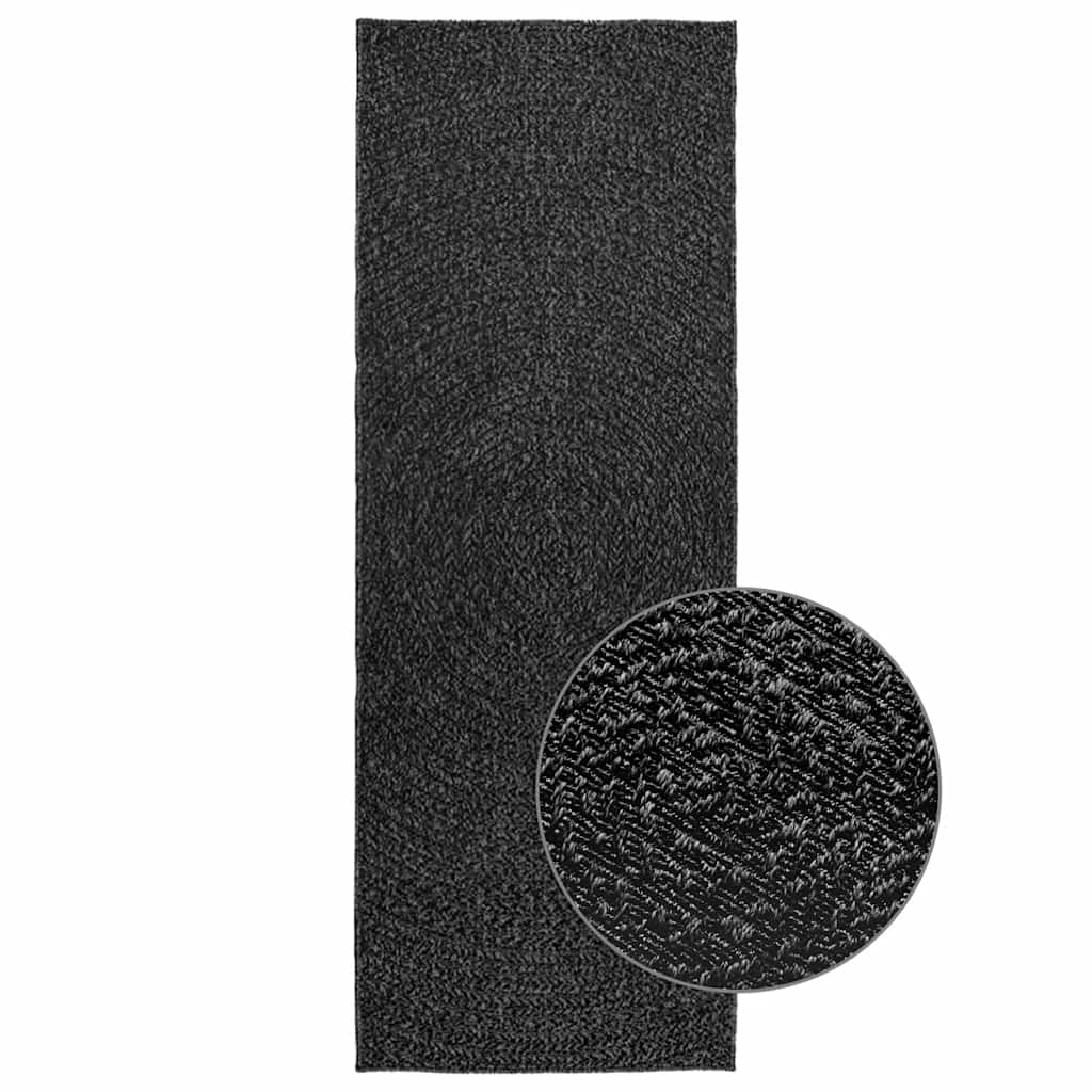 Vidaxl Rug Zizur all'interno e all'esterno di 80x200 cm Iiuta Antracite