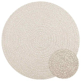 Krema vidaxl preproga Zizur znotraj in zunaj Ø 120 cm jute videz