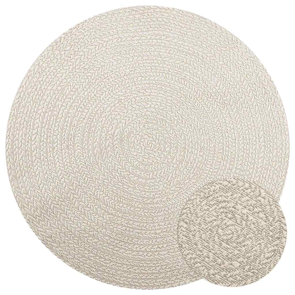 Krema vidaxl rag zizur znotraj in zunaj Ø 160 cm jute videz
