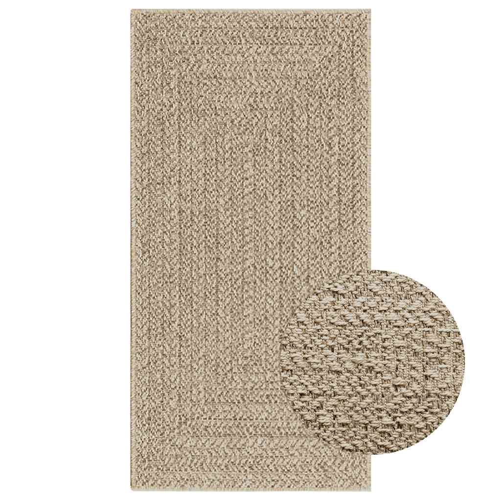 Vidaxl preproga zizur bež znotraj in zunaj 60x110 cm jute videz