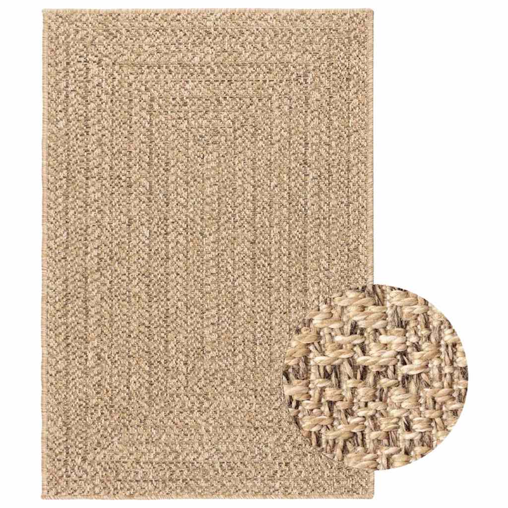 Vidaxl vloerkleed zizur beige binnen en buiten 100x200 cm jute look