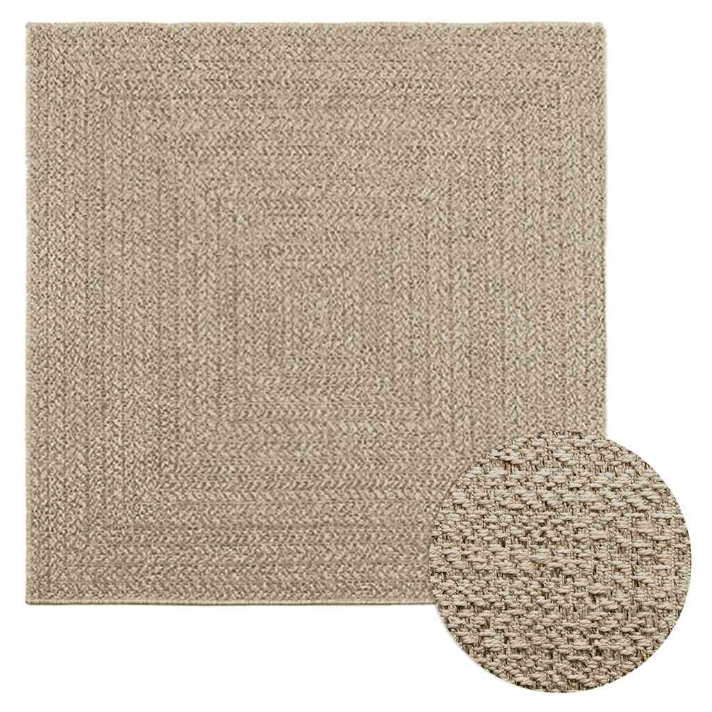 Vidaxl rug Zizur Beige Inside and outside 120x120 cm jute look