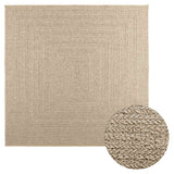Vidaxl rug Zizur Beige Inside and outside 200x200 cm Jute look