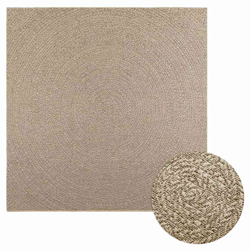 Vidaxl Rug Zizur beige all'interno e all'esterno del wit di iuta 200x200 cm