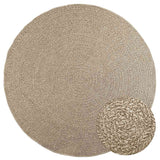 Vidaxl Rug Zizur beige all'interno e all'esterno Ø 200 cm look da iuta