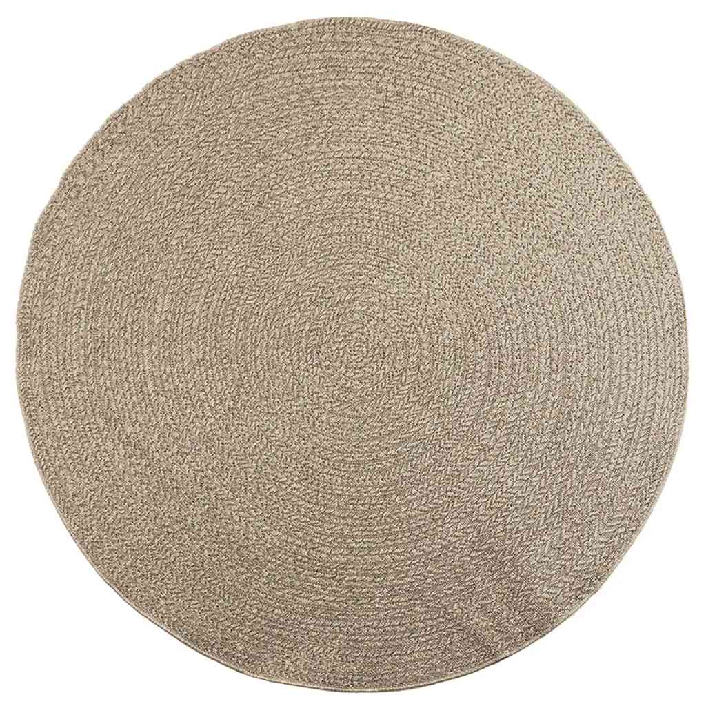 Vidaxl Rug Zizur beige all'interno e all'esterno Ø 200 cm look da iuta