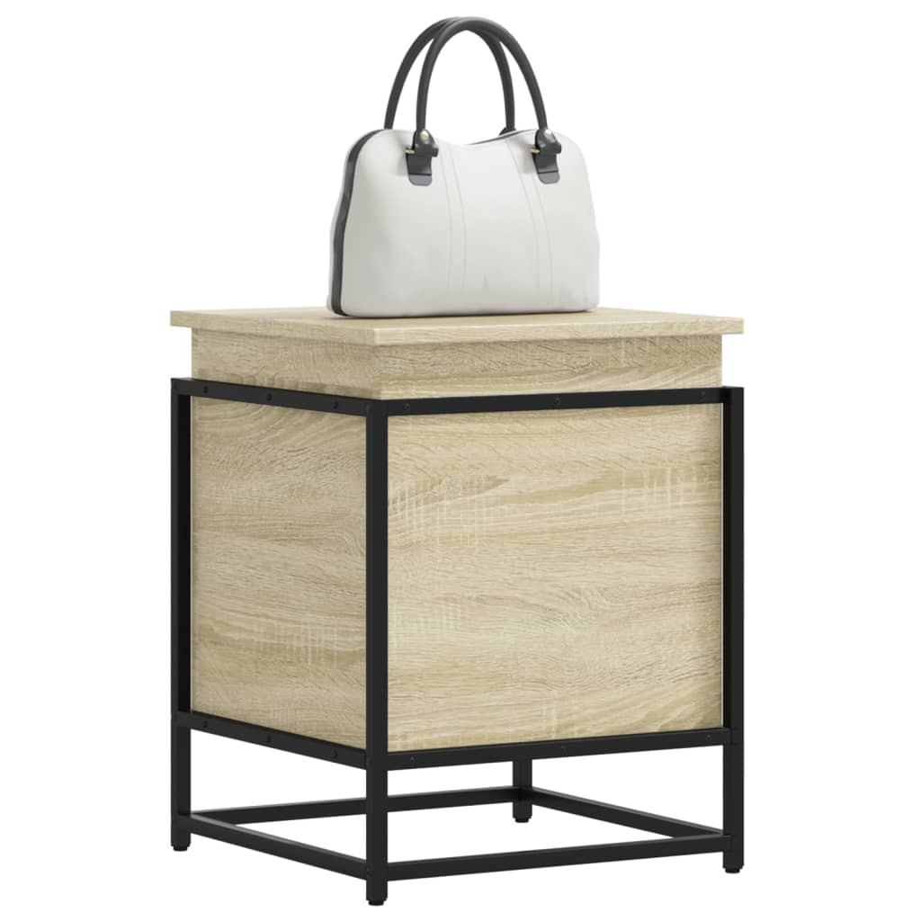 Casella di archiviazione Vidaxl con coperchio 40x40x51.5 cm Oak in legno elaborato