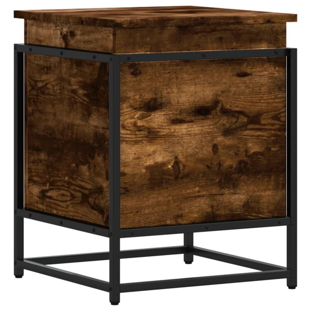 Casella di archiviazione Vidaxl con coperchio 40x40x51.5 cm in legno di rovere affumicato