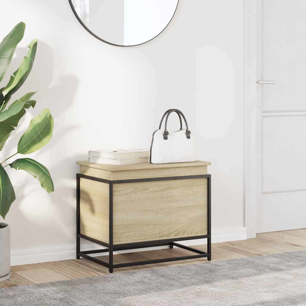 Casella di archiviazione Vidaxl con coperchio 60x40x51.5 cm Oak in legno elaborato