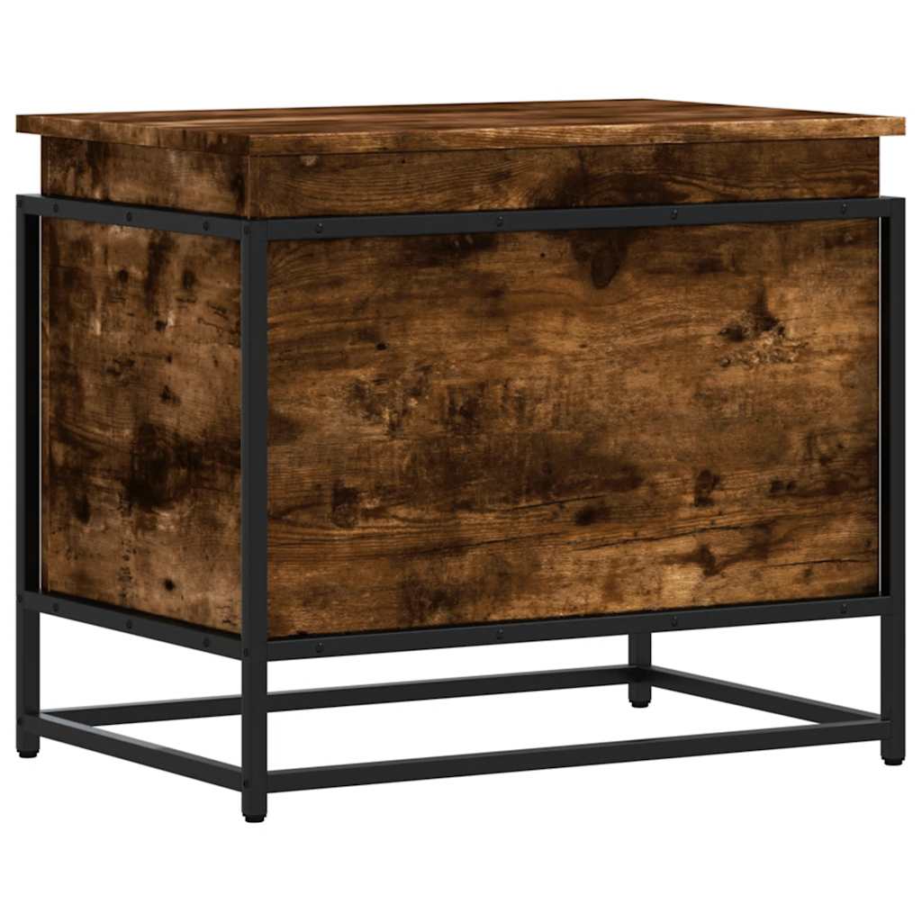 Casella di archiviazione Vidaxl con coperchio 60x40x51.5 cm in legno di quercia affumicata