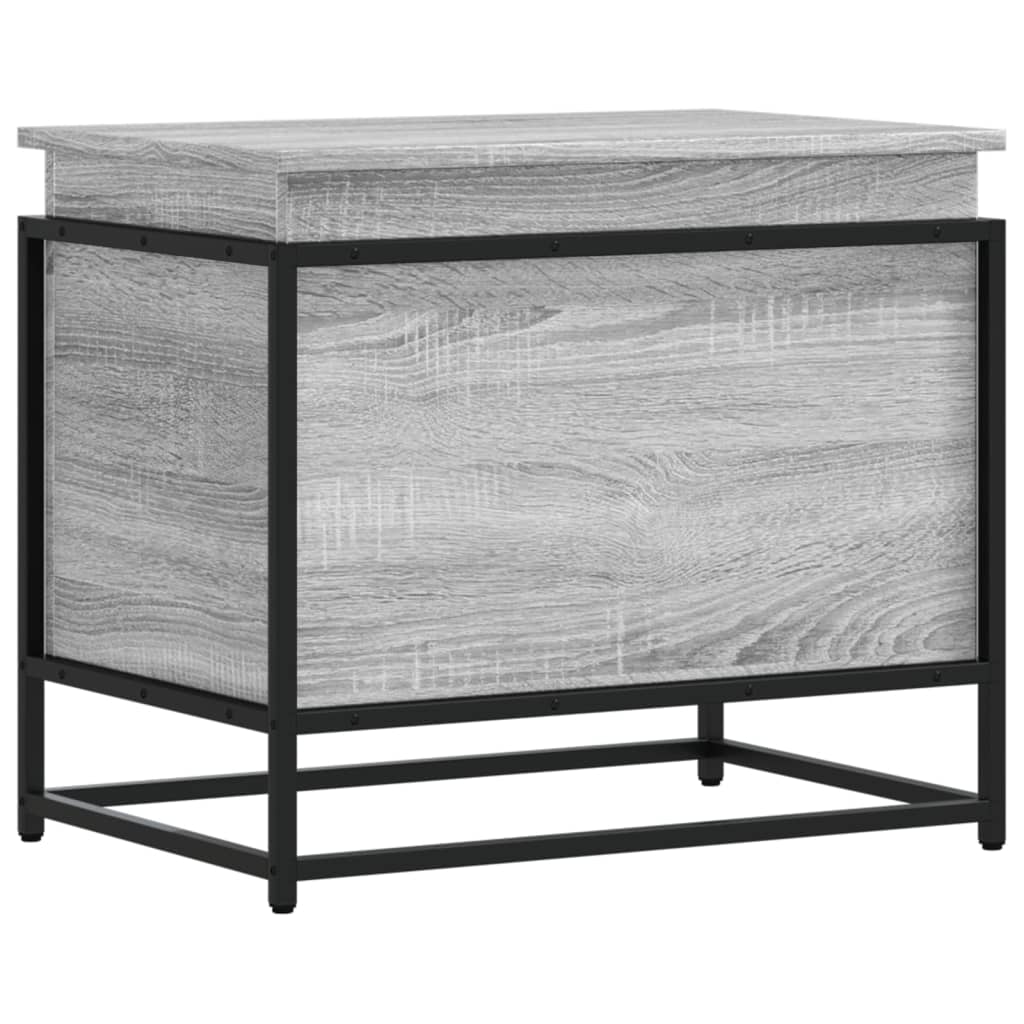 VidaXL Storage box with lid 60x40x51.5 cm processed wood gray sonoma
