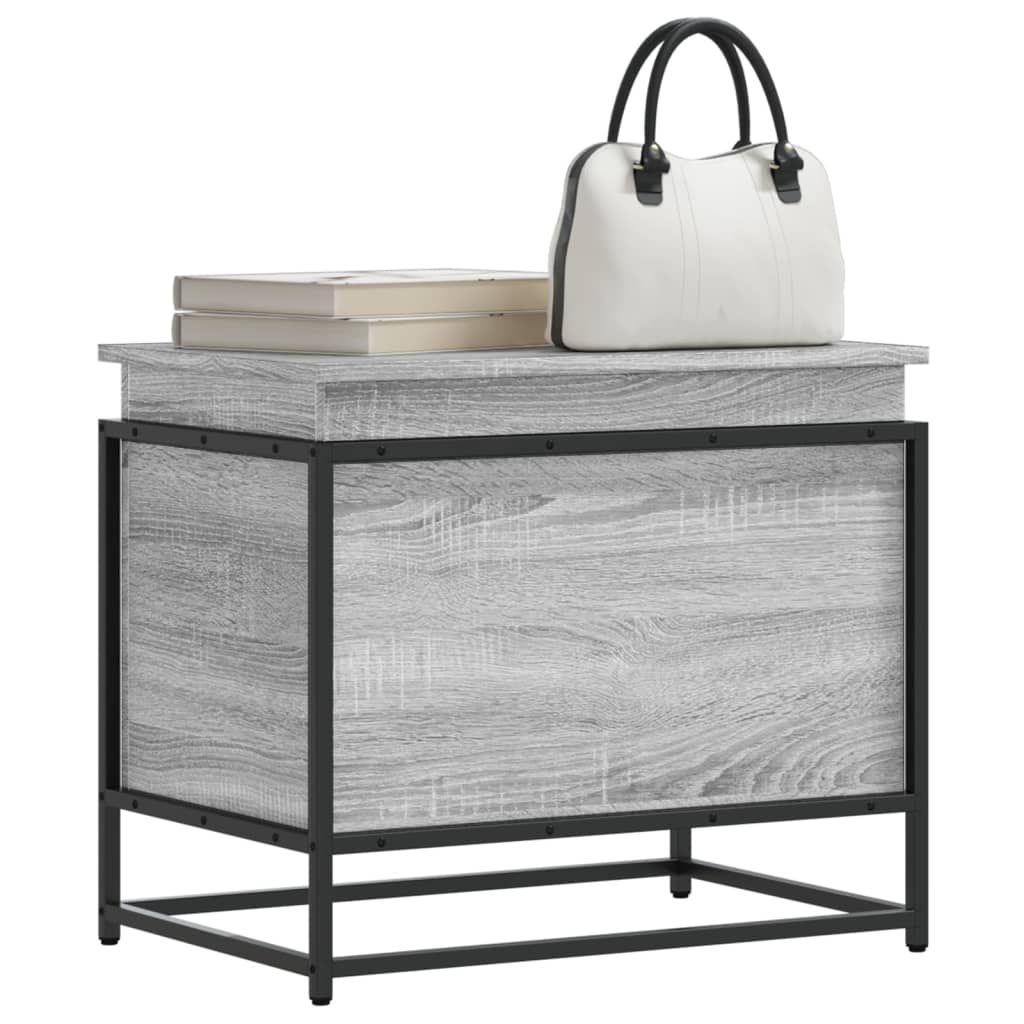 VidaXL Storage box with lid 60x40x51.5 cm processed wood gray sonoma