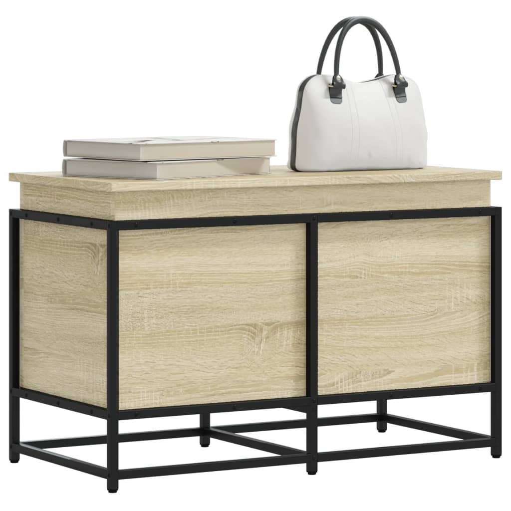 Casella di archiviazione Vidaxl con coperchio 80x40x51.5 cm Oak in legno elaborato