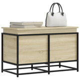 Casella di archiviazione Vidaxl con coperchio 80x40x51.5 cm Oak in legno elaborato