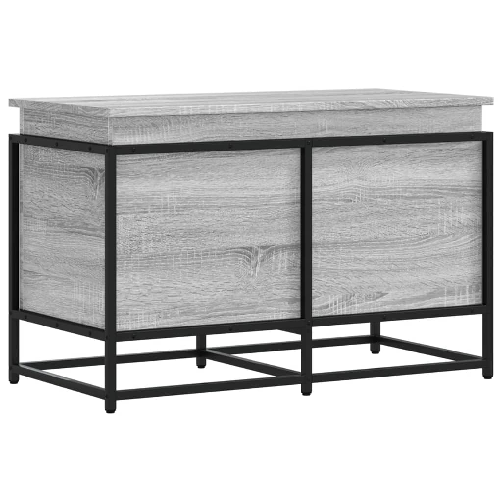 Casella di archiviazione Vidaxl con coperchio 80x40x51.5 cm Sonoma grigio in legno trasformato