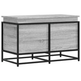 Casella di archiviazione Vidaxl con coperchio 80x40x51.5 cm Sonoma grigio in legno trasformato
