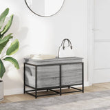 Casella di archiviazione Vidaxl con coperchio 80x40x51.5 cm Sonoma grigio in legno trasformato