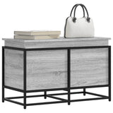 Casella di archiviazione Vidaxl con coperchio 80x40x51.5 cm Sonoma grigio in legno trasformato