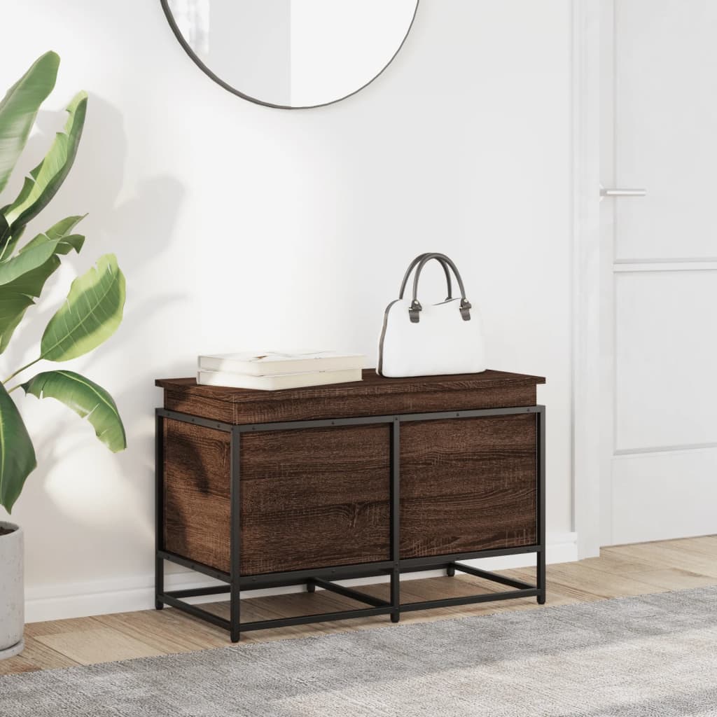 Caja de almacenamiento Vidaxl con tapa 80x40x51.5 cm de roble de madera procesada