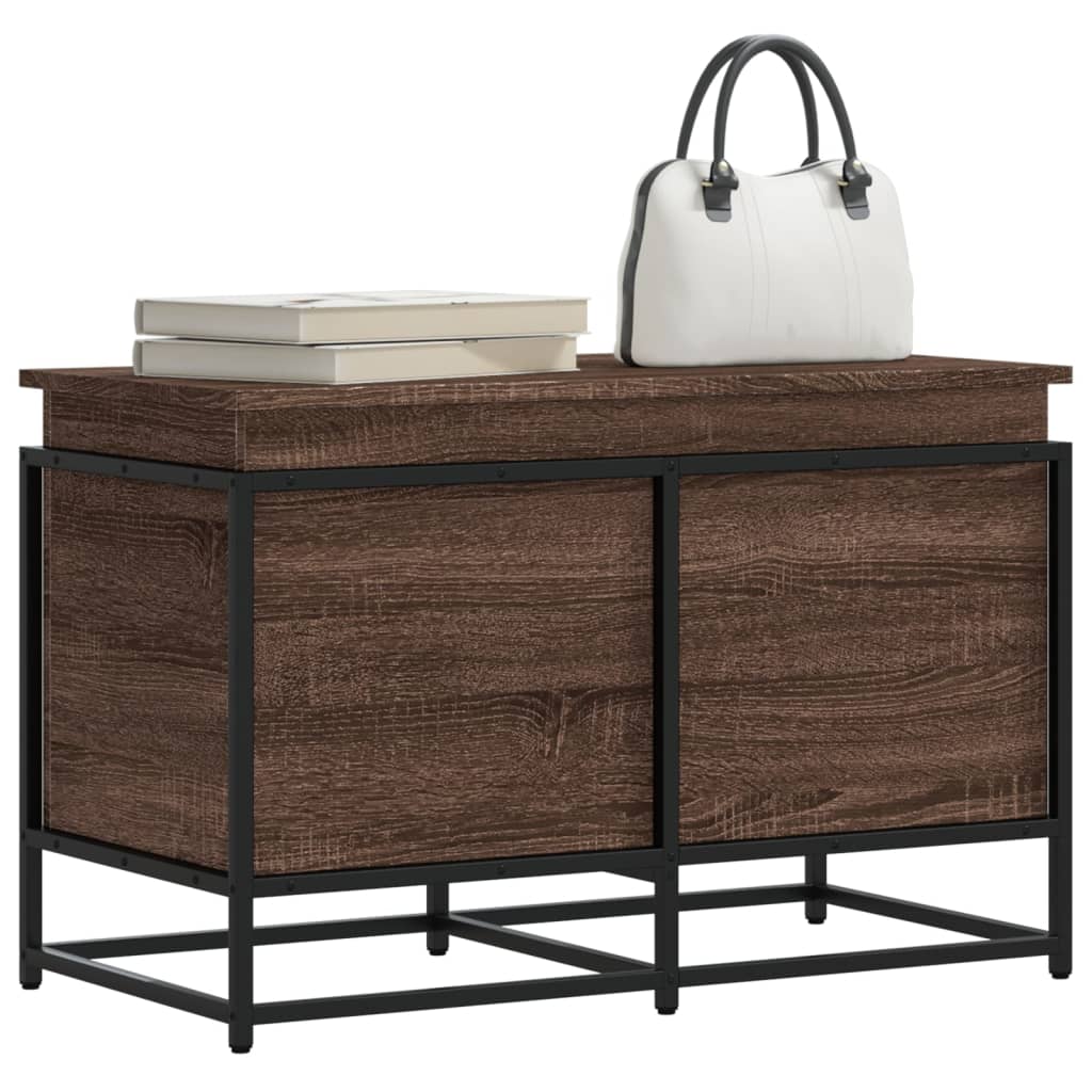 Caja de almacenamiento Vidaxl con tapa 80x40x51.5 cm de roble de madera procesada
