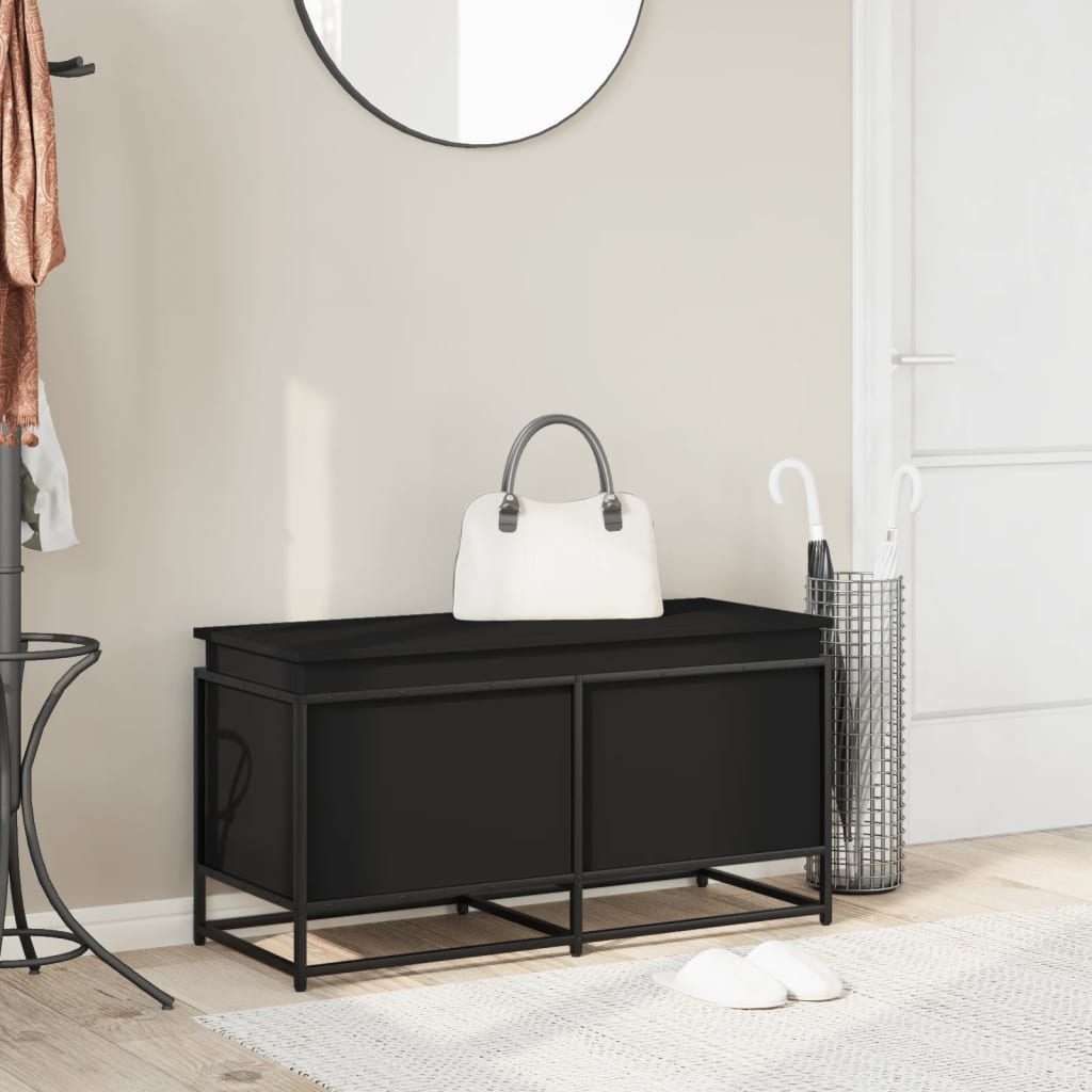 Úložný box Vidaxl s víkem 100x40x51,5 cm zpracované dřevo černé
