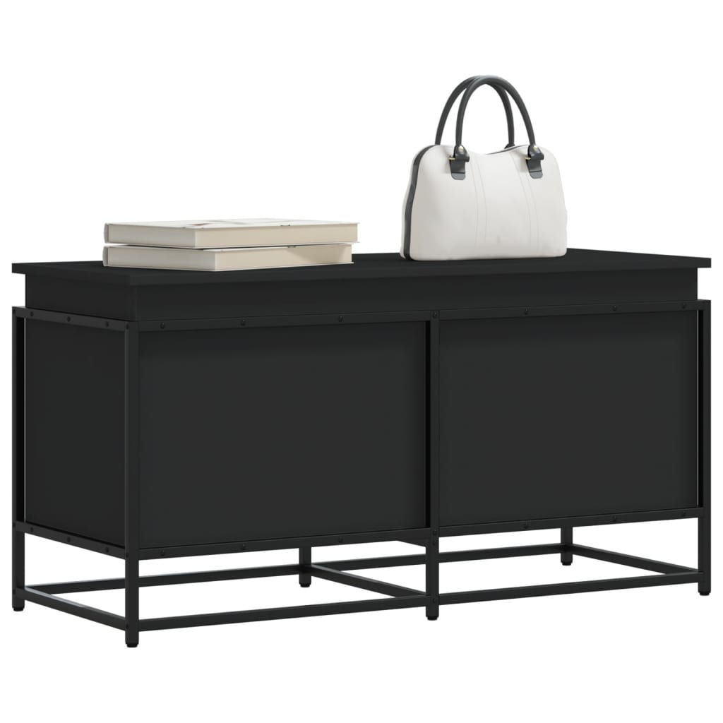 Úložný box Vidaxl s víkem 100x40x51,5 cm zpracované dřevo černé