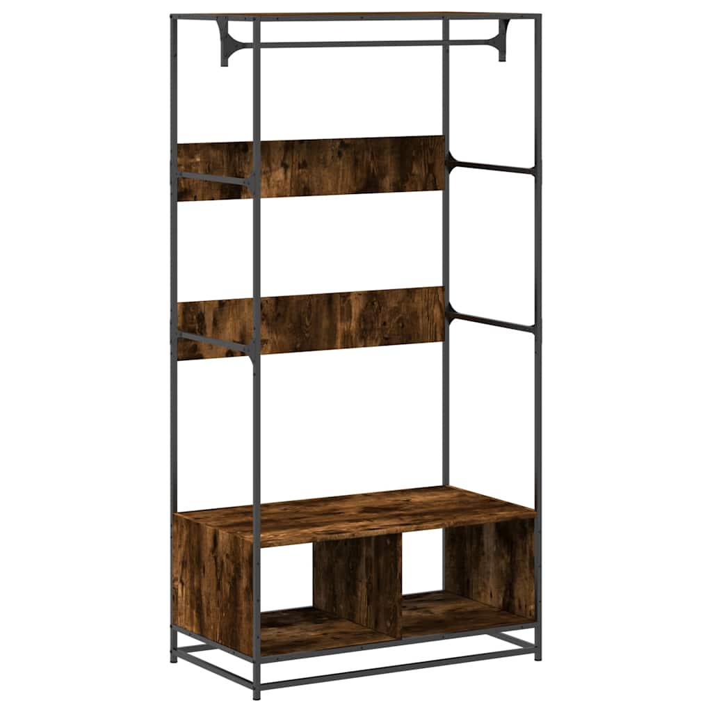 Vidaxl Wardrobe 90x50x180 cm Properted Wood Smoked Oak colored