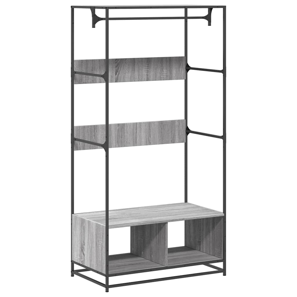 Vidaxl Wardrobe 90x50x180 cm Colore di quercia Sonoma in legno Grey